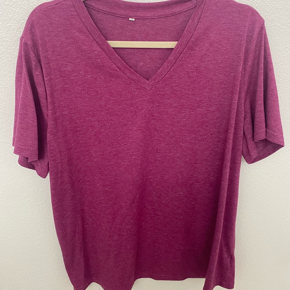 Women's V-Neck Maroon Top